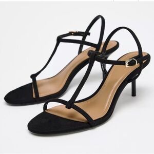 Zara Black Strappy Heels